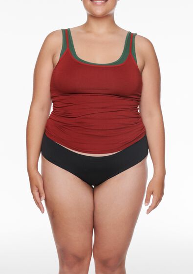 dameshemd katoen spaghettibandjes donkerrood XXL - 19681530 - HEMA